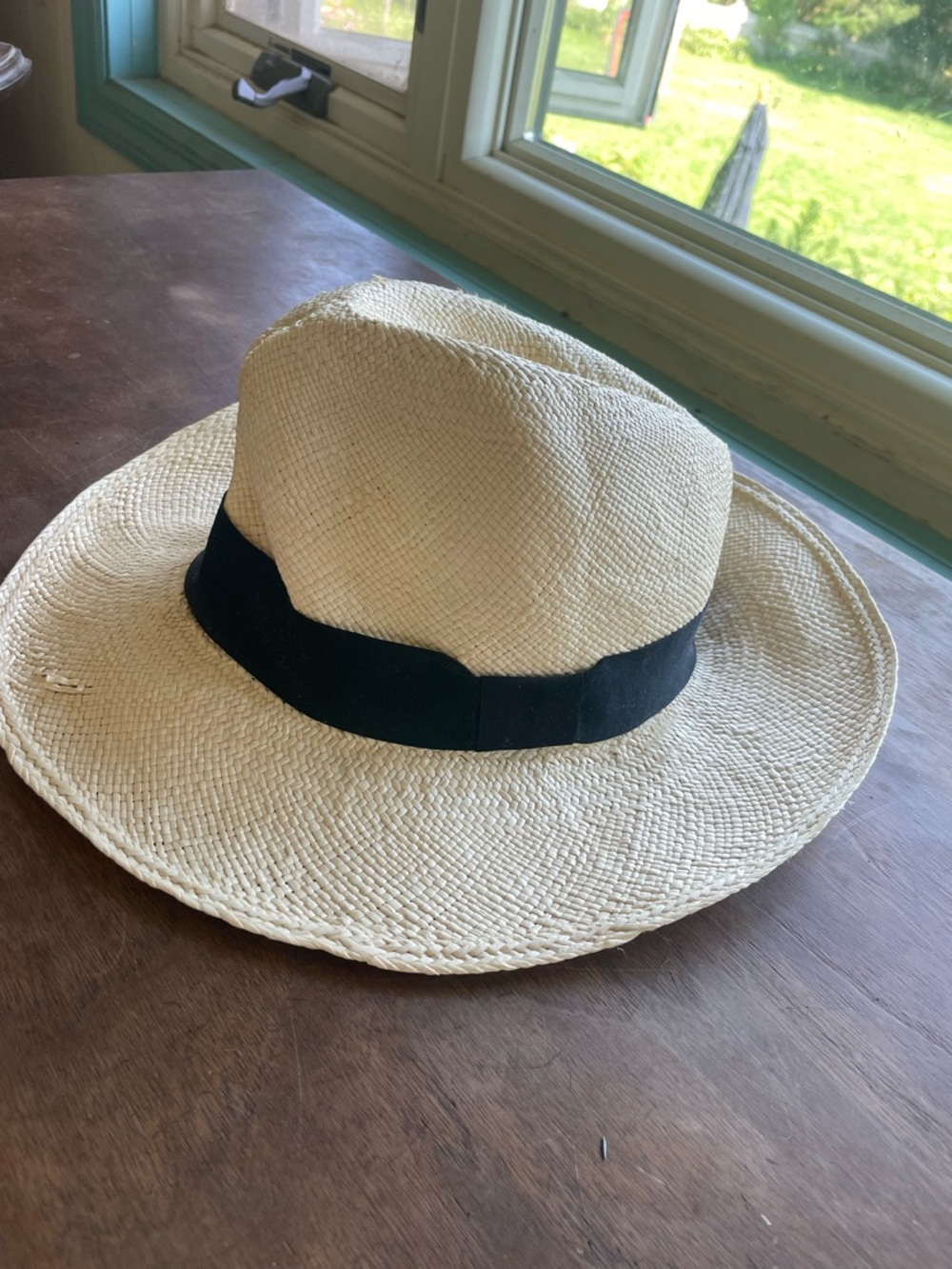 Distressed Vintage Panama Handwoven Hat Fedora